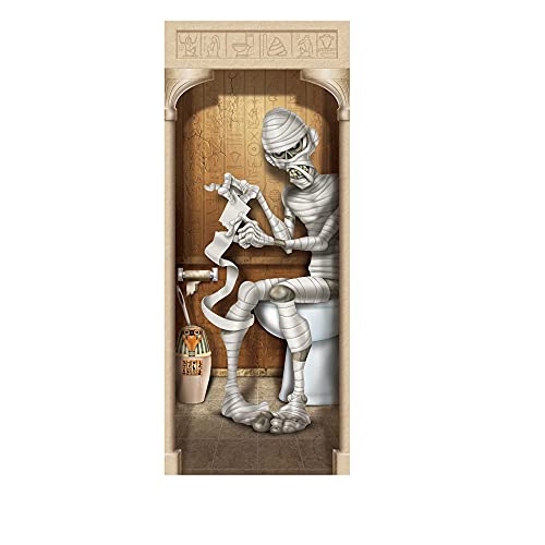 Beistle Mummy in Restroom Plastic Door Cover- 1 pc.