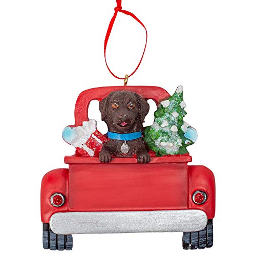 Kurt Adler A1940LD Labradoodle in Back of Truck Ornament for Personalization, 5-inch High, Resin
