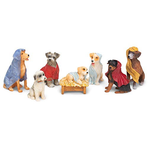 Roman Canine Creche Dog Nativity Scene Decoration, 7 Piece Set