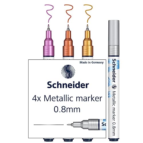 Rediform Schneider Paint-It 010 Metallic Marker 0.8mm Set 1-4 Assorted Colours