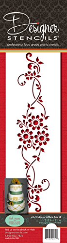 By Designer Stencils Daisy Lattice 3 Cake Stencil, Beige/semi-transparent