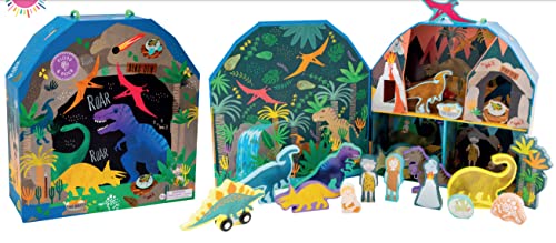 Floss & Rock Dino Kids Playbox, 18 Wooden Piece, 11.2 Inch