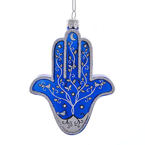 Kurt Adler Adler 4.25-Inch Noble Gems Hanukkah Hamsa Hand Ornament, Multi