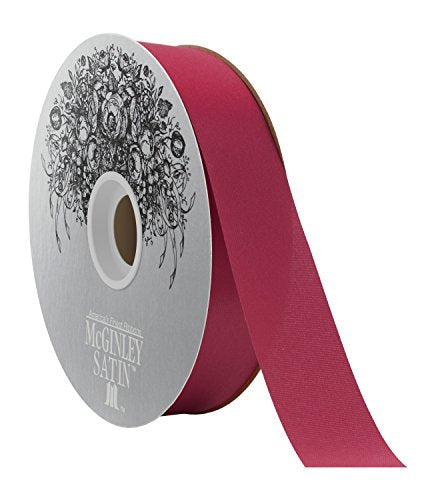 burton + BURTON McGinley Mills 1.3" W Acetate Satin Ribbon, Madame Red, 100 Yard Spool