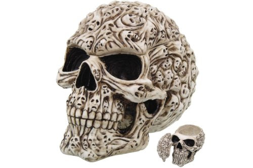 Pacific Trading 7.5 Inch Spirit Ghost Print Skull Removable Top Desktop Figurine