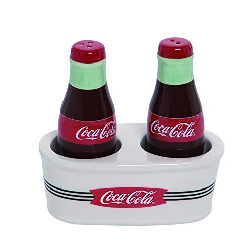 Transpac Vintage Red Coca-Cola Bottle 4.25 x 3.5 Dolomite Salt and Pepper Shaker Set