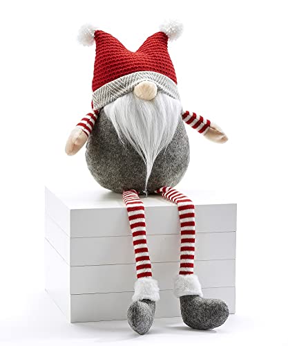 Giftcraft 682595 Christmas Shelf Sitter Gnome, 25.98 inch, Polyester, Stone and Metal