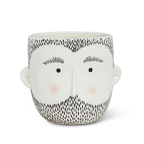 Abbott Collection  27-BRO-265 Bearded Man Planter, 6.5 inches high, White