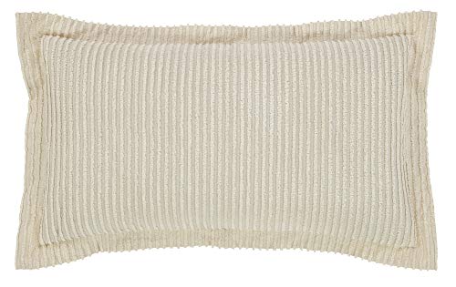 Better Trends Jullian Collection is Super Soft and Light Weight in Bold Stripes Design 100% Cotton Tufted Unique Luxurious Machine Washable Tumble Dry, King Sham, Ivory