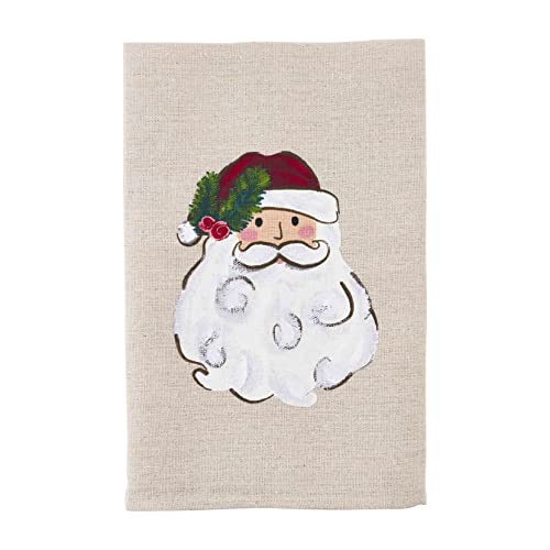 Mud Pie Hand Painted Towel,14"x21", Santa