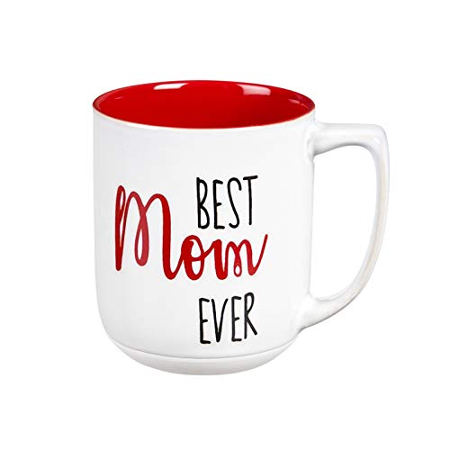 Evergreen Cypress Home Best Mom Ever Ceramic Coffee Cup - 5 x 4 x 4 Inches Durable and Stylish Homegoods and Kitchen Accessories For Every Home and Apartment