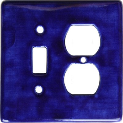 Fine Craft Imports Blue Talavera Toggle-Outlet Switch Plate