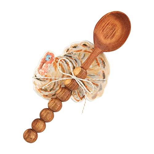 Mud Pie Turkey, rest 5" x 4 1/4" | spoon 10 1/2", BROWN