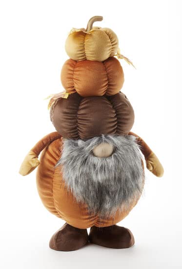 Delton Standing Gnome Pumpkin, 18.1-inch Height, Velvet