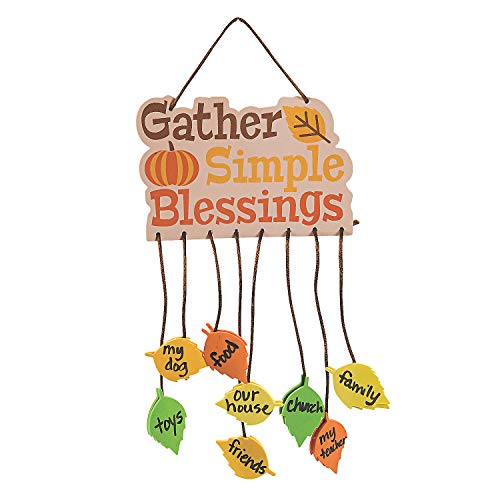 Fun Express Gather Simple Blessings Mobile Craft Kit - Makes 12 - Thanksgiving Crafts for Kids