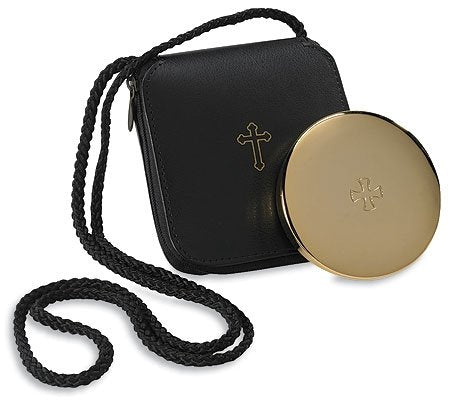 Christian Brands Gold Finish Pyx with Leather Burse