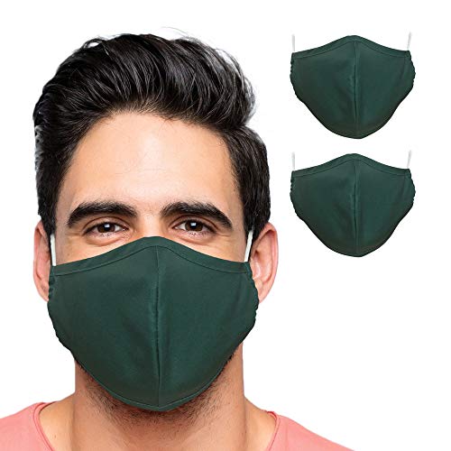 Primeware Protective Reusable Face Mask 2 Layers Cloth Mask (Pack of 2) (Green)