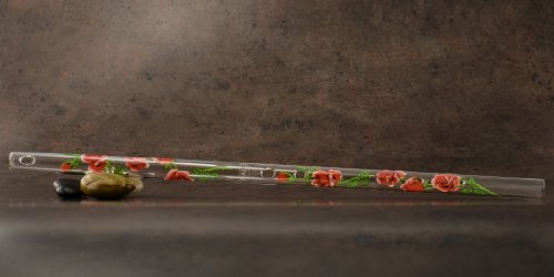 Hall Crystal Flutes 22215 - Offset Glass Flute in D - Rose/Green