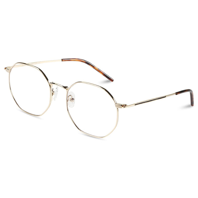 DUCO Blue Light Blocking Glasses for Women Men Retro Round Clear Lens Eyeglasses DC309 (Gold Frame Tortoise Temple)