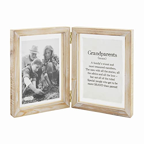 Mud Pie Hinged Parent Glass Frame, 4 x 6, Grandparent
