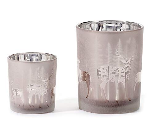 Giftcraft 665615 Candle Holders, Set of 2, Glass