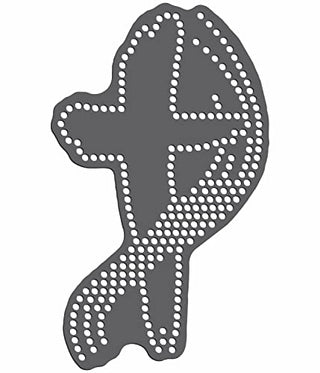 Rhinestone Genie Cross and Ribbon 8" Magnetic Rhinestone Template, Black