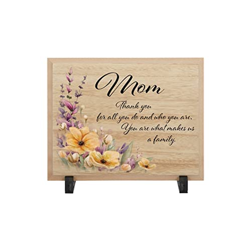 Carson Home Table Decor Plaque, 9-inch Length, Wood (Mom)