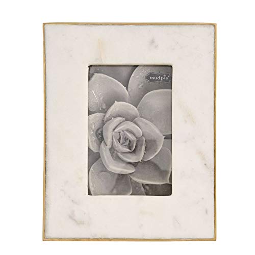 Mud Pie MARBLE & GOLD FRAME,5" X 7", Multicolor