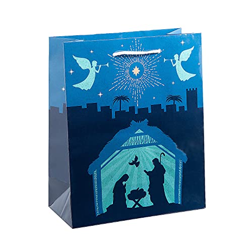 Fun Express Nativity Gift Bags - Party Supplies - 12 Pieces
