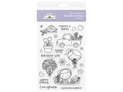 PA Distribution Doodlebug Spring Clear Stamp Flower Girl