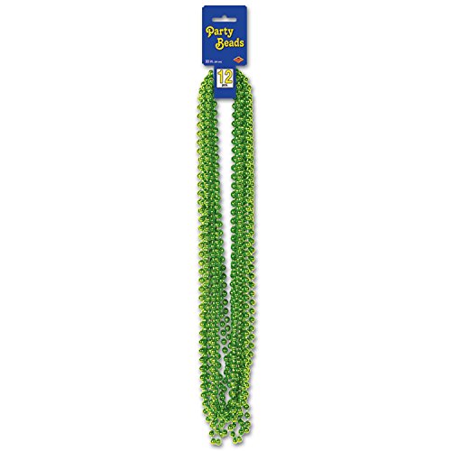 Beistle Small Bead Necklaces, Light Green