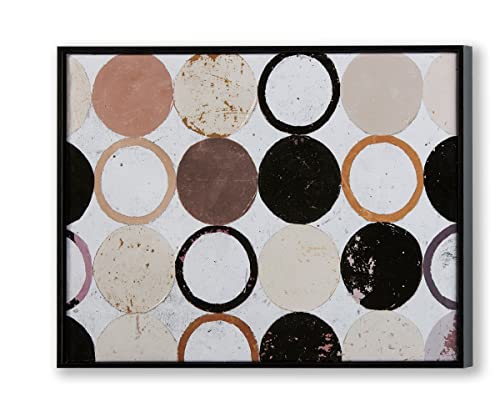 Giftcraft Framed Circle Design Wall Print, Black and White