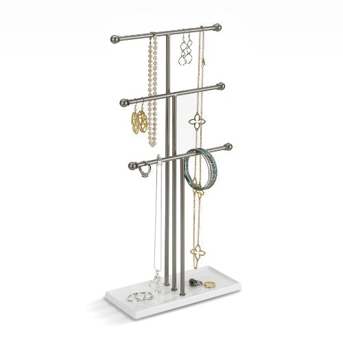 Umbra Hanging Stand ‚Äì 3 Tier Table Top Holder Display Tray Base, Necklaces, Bracelets, Earrings, Ring Trigem Jewelry Organizer, Nickel