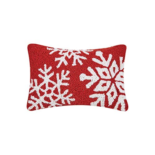 Peking Handicraft 31TG895C12OB Snowflakes Hook Pillow, 8-inch Length