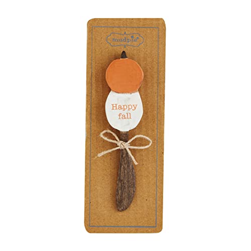 Mud Pie Fall Thanksgiving Pilgrim Wood Spreader, 8", Pumpkin