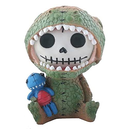 Pacific Trading Furrybones Rex Signature Skeleton in Tyrannosaurus Rex Costume with Blue Dinosaur Doll