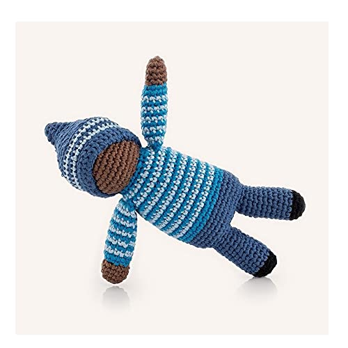 Pebble | Handmade Pixie Rattle - Birch - Blue | Crochet | Fair Trade | Pretend | Imaginative Play | Montessori | Machine Washable