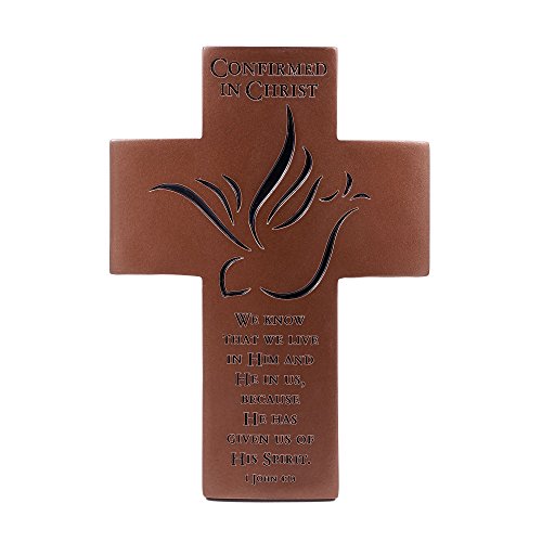 Roman 7" Confirmation Wall Cross - Confirmed in Christ 1 John 4:13