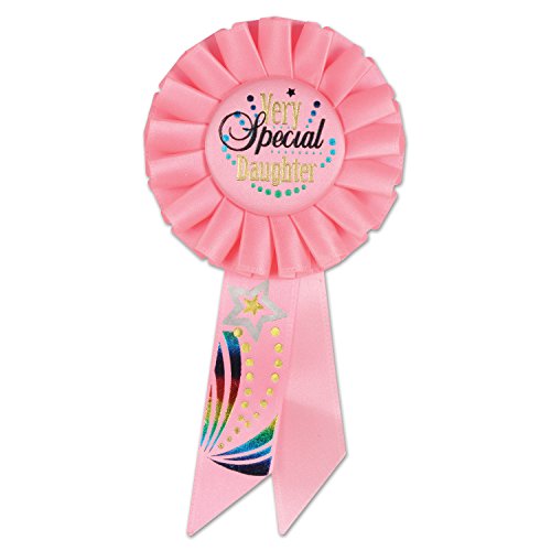 Beistle Very Special Daughter Rosette, 31/4 by 61/2-Inch, Multicolored