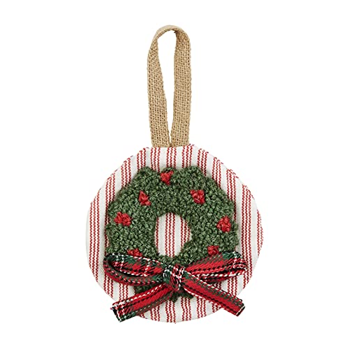 Mud Pie Wreath French Knot Ornament, 4-inch Diameter