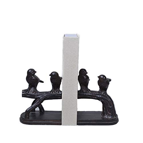 Comfy Hour Farmhouse Home Decor Collection Polyresin Solid Heavy Set of L/R Birds On Branch Art Bookends, 1 Pair