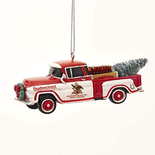 Kurt Adler AB2201 Budweiser Pickup Truck Hanging Ornament, 4-inch High, Resin