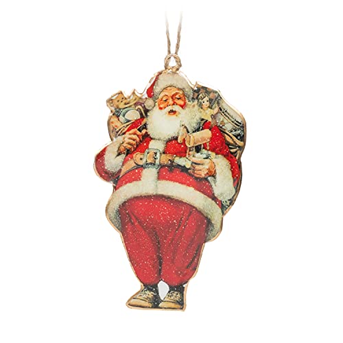 Abbott Collection  37-IMPRINT-041 Big Belly Santa Ornament, Red