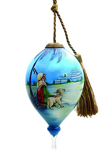 Inner Beauty 1610013 Hand Painted Blown Glass Ornament Shephard Boy Overlooking City
