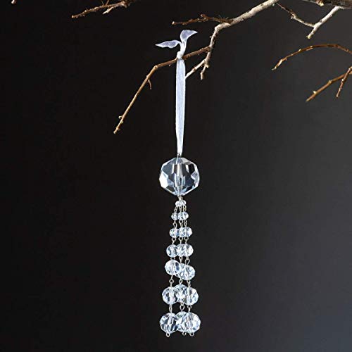 Park Hill Collection XAO90822 Crystal Tassel Clear Ornament, 6-inch Height