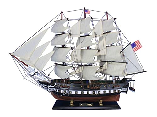 Hampton Iron Wooden USS Constitution Tall Model Ship, 30"