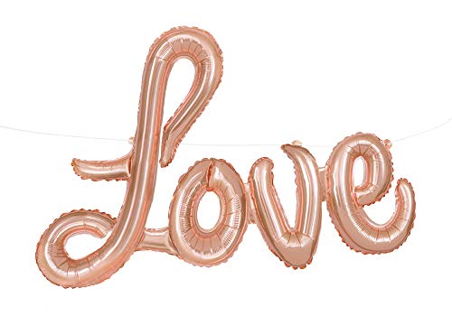 Unique Industries LOVE Foil Letter Balloon Banner - 36" | Rose Gold | 1 Pc