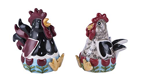Blue Sky Clayworks Clayworkss Rooster Salt & Pepper Set, Multi