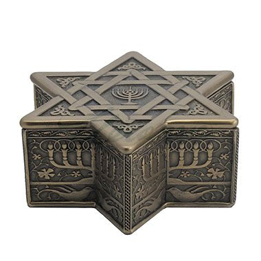 Unicorn Studios WU76557A1 Star of David with Menorah Trinket Box