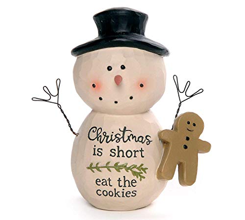 Blossom Bucket 218-13129 Christmas is Short Eat The Cookies Snowman Figurine